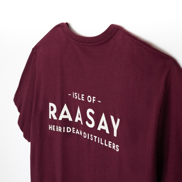 Isle of Raasay Distillery Branded T-shirt Back Closeup