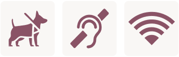 Guide Dogs Welcome, Hearing Loop, WiFi